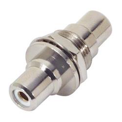 同轴线缆适配器，RCA穿壁式母头/母头，0.5in/1.3cm D形孔，白色的图片