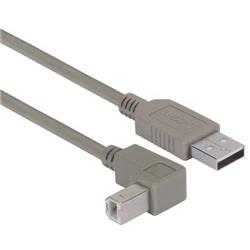 USB 2.0 线缆组件 ,   A 型公头 / 下直角 B 型公头 , 2.0m, 灰色的图片