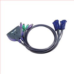 Aten线缆连体式双端口KVM切换器，USB，带音频接口的图片