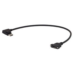 直角型Displayport公头/面板安装式Displayport母头，20英寸（50.8厘米）长度的图片