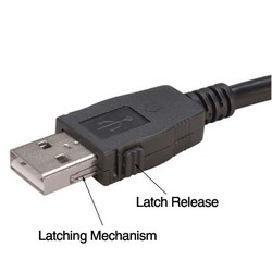 USB A型耦合器线缆，穿壁式A母头/自锁型A公头，120英寸（3米）的图片