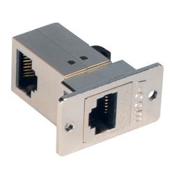 超5类屏蔽直角型RJ45耦合器（8×8），优良型面板安装耦合器套件的图片