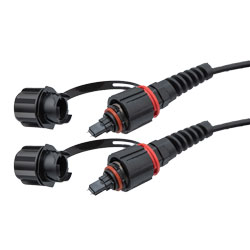 IP68 ODVA 兼容 MPO UPC 公头到 IP68 ODVA 兼容 MPO UPC 公头，12 芯光纤，OM3 5mm LSZH 户外级，10m 光缆组件的图片
