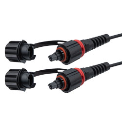 IP68 ODVA 兼容 MPO UPC 公头到 IP68 ODVA 兼容 MPO UPC 公头，24 芯光纤，OM3 5mm LSZH 户外级，10M 光缆组件的图片