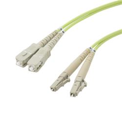OM5 50/125 多模光纤光缆，双 SC / 双 LC，1.0m 带 OFNR Zipcord 护套的图片