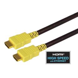 带以太网功能高速HDMI 线缆，公头/公头，黄，模塑成型，0.5米的图片