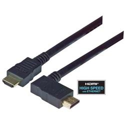 具有以太网功能的高速HDMI 线缆，公头/公头直角式向右出线，0.5m的图片