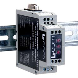 L-com工业级RS232至RS422/485转换器，DIN导轨安装式的图片