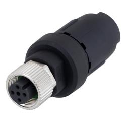 M12 4针A编码现场端接母头连接器，17~20AWG的图片