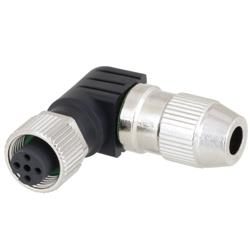 直角型M12 4针A编码现场端接母头连接器，20~23AWG的图片