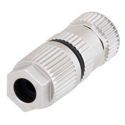 屏蔽M12 4针A编码现场端接母头连接器，22~26AWG的图片