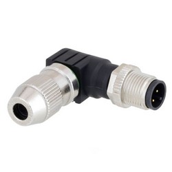 直角型M12 4针A编码现场端接公头连接器，20~23AWG的图片