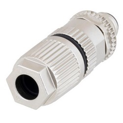 屏蔽M12 4针A编码现场端接公头连接器，22~26AWG的图片