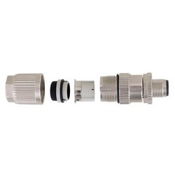 屏蔽M12 4针A编码现场端接公头连接器，22~26AWG的图片