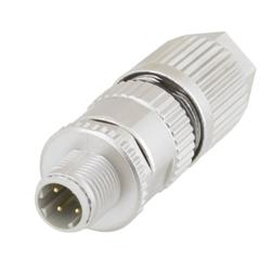 屏蔽M12 4针D编码现场端接公头连接器的图片