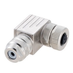 Shielded M12 8 Pin A-Code Female Right Angle Field Termination Connector, 24-20AWG的图片