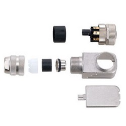 Shielded M12 8 Pin A-Code Female Right Angle Field Termination Connector, 24-20AWG的图片