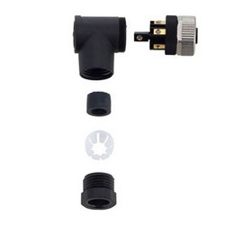 M12 8 Pin A-Code Female Right Angle Field Termination Connector, 24-20AWG的图片
