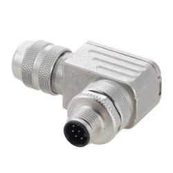 Shielded M12 8 Pin A-Code Male Right Angle Field Termination Connector, 24-20AWG的图片
