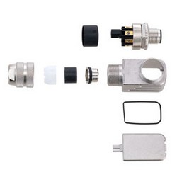 Shielded M12 8 Pin A-Code Male Right Angle Field Termination Connector, 24-20AWG的图片