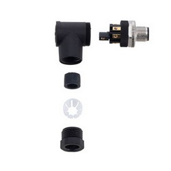 M12 8 Pin A-Code Male Right Angle Field Termination Connector, 24-20AWG的图片