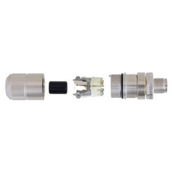屏蔽M12 8针X编码现场端接公头连接器的图片