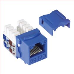 超5类Keystone插座，110/RJ45 EIA568A/B，蓝色的图片