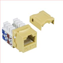超5类Keystone插座，110/RJ45 EIA568A/B，黄色的图片