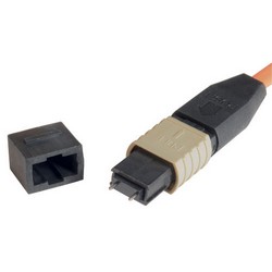 MPO公头/12条柔性LC扇出，12芯光纤带，OM4 100G 50/125多模，低烟无卤护套，天蓝，1米的图片
