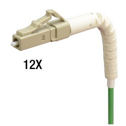 MPO公头/12条柔性LC扇出，12芯光纤带，OM4 100G 50/125多模，低烟无卤护套，天蓝，1米的图片
