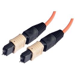 MPO w/ pins to MPO w/ pins, 6 Fiber Ribbon, OM1 62.5/125 Multimode, OFNR Jacket, Orange, 1.0m的图片