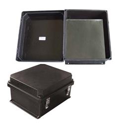 14×12×7英寸（35.6×30.5×17.8厘米）UL®认证NEMA-4X级防风雨接线盒，黑，带空白铝制安装板的图片