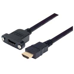 具有以太网功能的高速HDMI 线缆，公头/面板安装母头，1.0m的图片