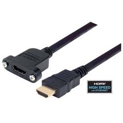 具有以太网功能的高速HDMI 线缆，公头/面板安装母头，1.0m的图片