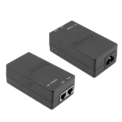 PoE中跨注入器，1端口以太网供电，10 Gbps，CAT 6a或7、802.3af认证，16瓦电源时56伏的图片