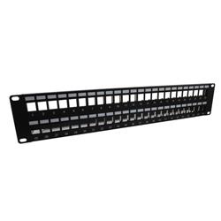 3.5"x19" (2U) 48 Port Shielded Keystone Slots panel with Cable Manager的图片