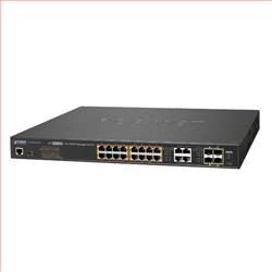 托管式交换机，16个10/100/1000Base-T PoE++端口，4个千兆级TP/SFP Combo端口的图片