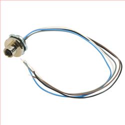 M12 4针A编码母头插座，IP69K级，后端安装式，带0.3米导线的图片