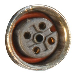 M12 4针A编码母头插座，IP69K级，后端安装式，带0.3米导线的图片