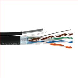Category 6 Shielded PE Outdoor Aerial Messenger Fig8 23 AWG 4-Pair Solid, 1,000ft, Black的图片