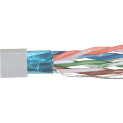 超5类, PVC,带有箔屏蔽, 4对绞合,26AWG,1,000 ft/305m 线轴包装包装,浅灰色的图片