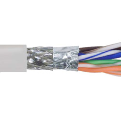 超 5 类,低烟无卤 ,带有编织型箔屏蔽, 4 对实心,24 AWG, 1,000 ft/305m 线轴包装包装, 灰色的图片