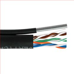 Cat5e, Outdoor Aerial Messenger Figure 8, PE Jacket, 4 Pr. Solid 24 AWG, 1,000ft, Black的图片