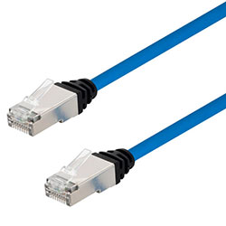 Category 6a Slim Ethernet Patch Cable, Shielded, Dual Rated CM-LSZH, Blue, 1.0Ft的图片