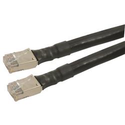 超6类屏蔽户外级线缆组件，RJ45/RJ45，黑，1英尺（0.3米）的图片