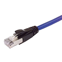 Plenum Rated Shielded Category 6a Cable, RJ45 / RJ45, 23AWG Solid, Blue, 3.0ft的图片