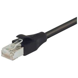 低烟无卤屏蔽超6类线缆，RJ45/RJ45，26AWG多股，黑，10英尺（3米）的图片