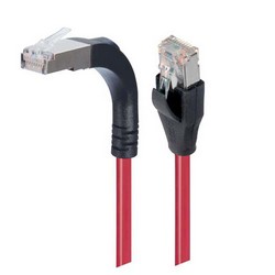 超5类屏蔽直角型跳线，堆叠式，红，5英尺（1.5米）的图片
