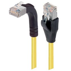 超5类屏蔽直角型跳线，直通/直角上出线，黄，1英尺（0.3米）的图片