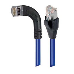 超5类屏蔽直角型跳线，直角左出线/直通，蓝，7英尺（2.1米）的图片